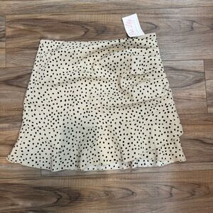 Pink Lily Cream and Black Polka Dot Skirt